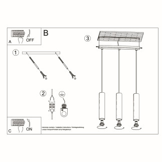 Pendel lampa LAGOS 3L vit