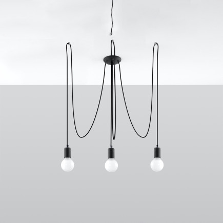 Ljuskrona EDISON 3 svart