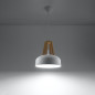 Pendel lampa CASCO vit/naturligt trä