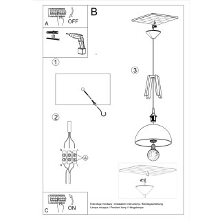 Pendel lampa CASCO vit/naturligt trä