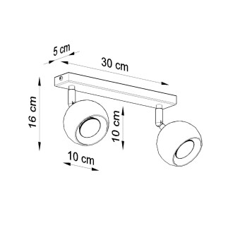 Taklampa OCULARE 2 vit