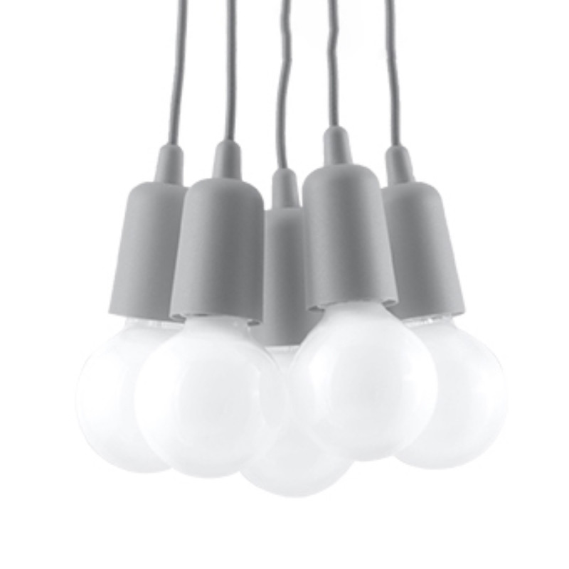 Pendel lampa DIEGO 5 grå Pendel lampa DIEGO 5 grå