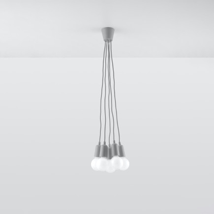 Pendel lampa DIEGO 5 grå