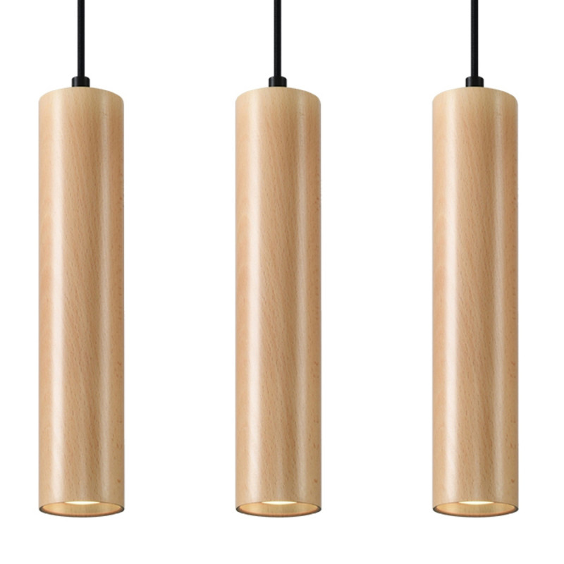 Hängande lampa LINO 3 trä