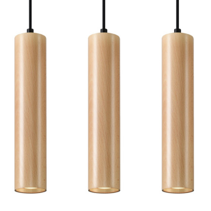 Hängande lampa LINO 3 trä