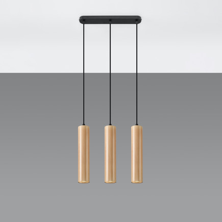 Hängande lampa LINO 3 trä