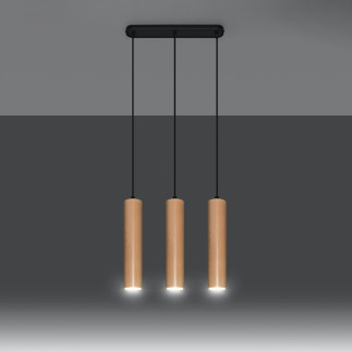 Hängande lampa LINO 3 trä