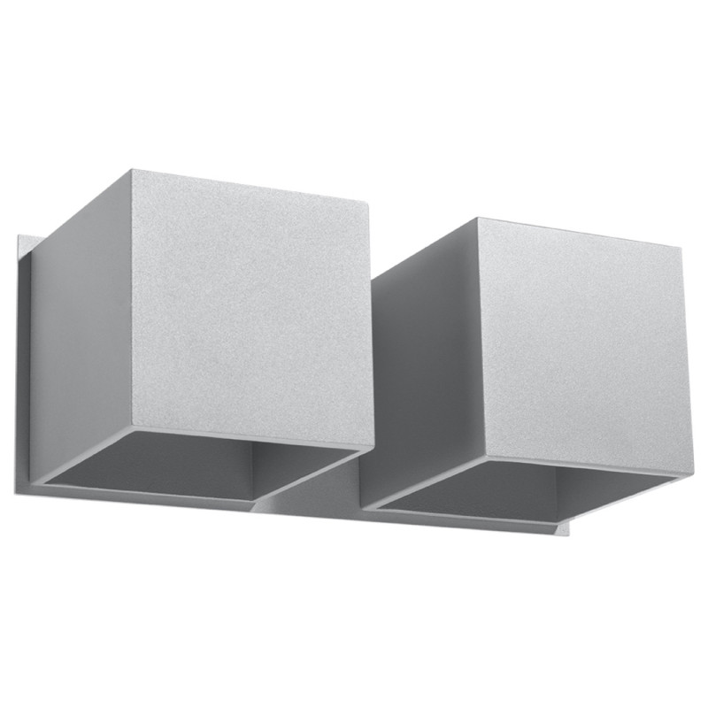Vägglampa QUAD 2 grå