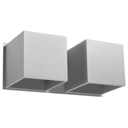 Vägglampa QUAD 2 grå