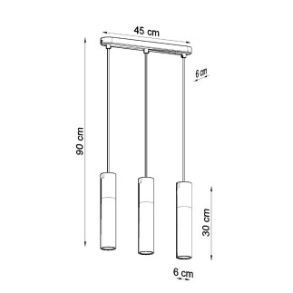 Pendel lampa BORGIO 3L svart