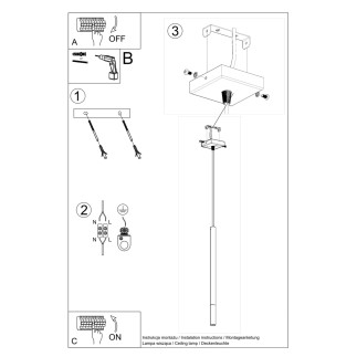 Hängande lampa MOZAICA 1 svart/guld