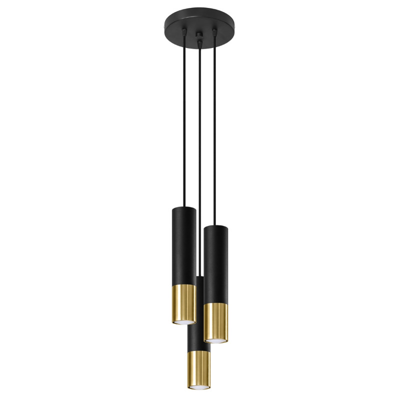 Pendel lampa LOOPEZ 3P svart/guld Pendel lampa LOOPEZ 3P svart/guld
