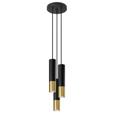Pendel lampa LOOPEZ 3P svart/guld