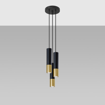 Pendel lampa LOOPEZ 3P svart/guld