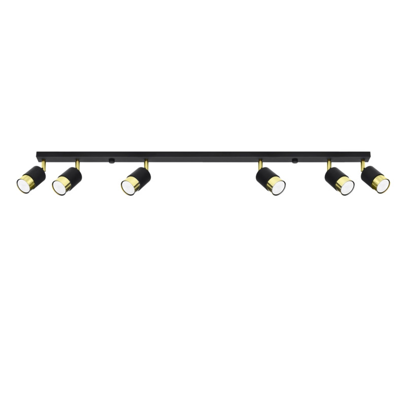 Taklampa NERO 6 svart/guld