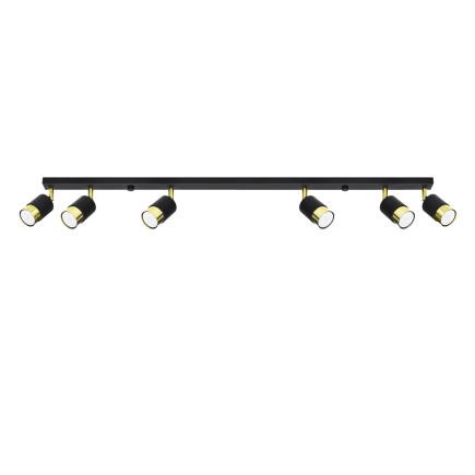 Taklampa NERO 6 svart/guld