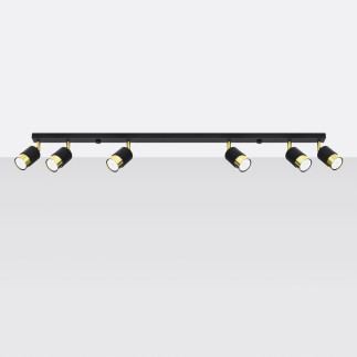 Taklampa NERO 6 svart/guld