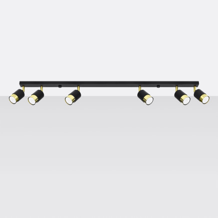 Taklampa NERO 6 svart/guld