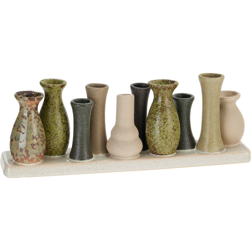 Vas Minivaser Beige/Grön Keramik 30 cm Vas Minivaser Beige/Grön Keramik 30 cm