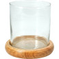 Ljuslykta Ljushållare Trä/Glas 12x12 cm