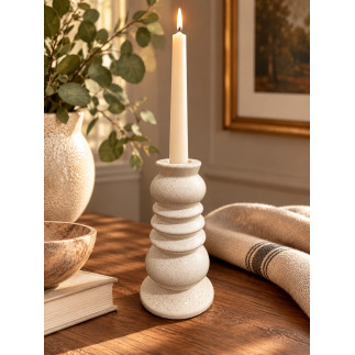 Ljusstake Keramik Creme 15,5 cm