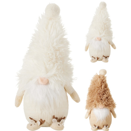 Tomte Vit Textil 33 cm