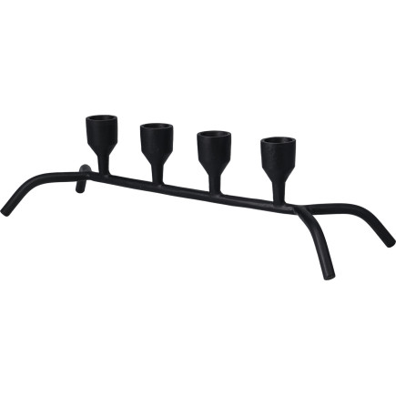 Adventsljusstake Svart Gjutjärn 38 cm