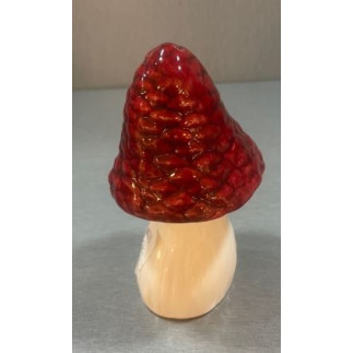 Svamp Keramik Dekoration Röd 12 cm