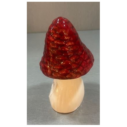 Svamp Keramik Dekoration Röd 12 cm