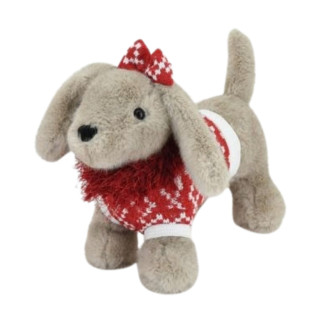 Hund Tomte Textil Brun 32 cm