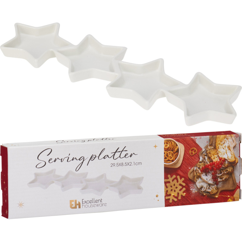 Snacks Platta Stjärnor Ljushållare 29 cm Snacks Platta Stjärnor Ljushållare 29 cm