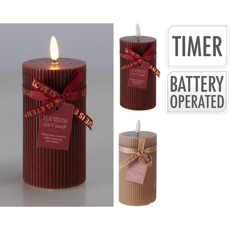 Ljus LED Burgundy 13x7 cm Timer Ljus LED Burgundy 13x7 cm Timer