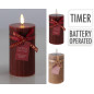 Ljus LED Burgundy 13x7 cm Timer Ljus LED Burgundy 13x7 cm Timer