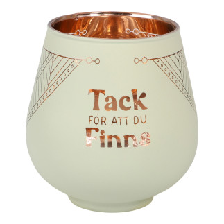Lykta Glas Mirror Candle med text Ljuslykta