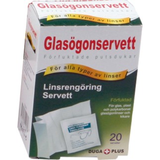 Våtservett Glasögon 20-p glasögonservetter skärm