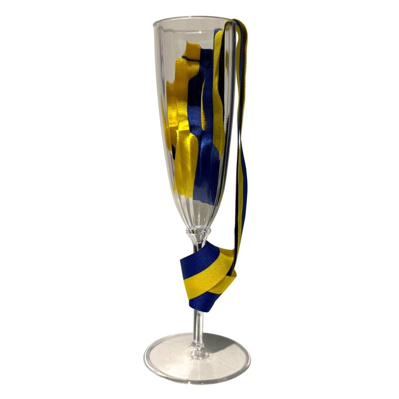 Champagneglas Student med sidenband studentglas