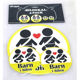 Stickers Barn i bilen 4-pack