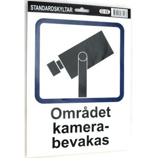 Stickers Området Kamera bevakas Larm A4